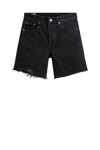 Levi's 501 high waist straight fit short black denim