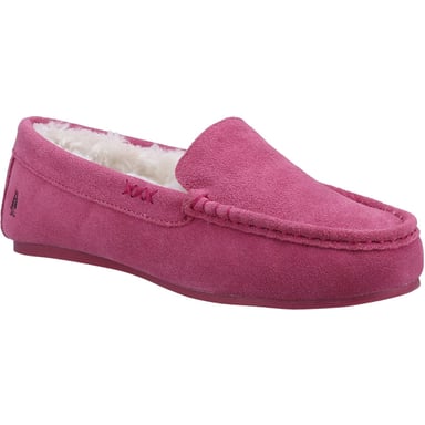 Hush Puppies Annie Mocassin Wildleder Damen Rosa Hausschuhe