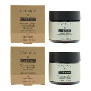 Organic & Botanic Mandarin Orange Enhancing Night Moisturiser 60ml X 2