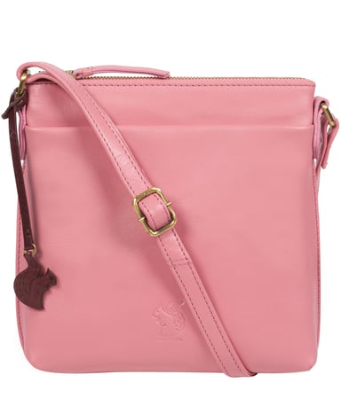 'Nikita' Blush Leather Cross Body Bag