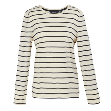 Regatta - "Federica II" T-Shirt für Damen Langärmlig (Helles Vanillegelb/Marineblau)