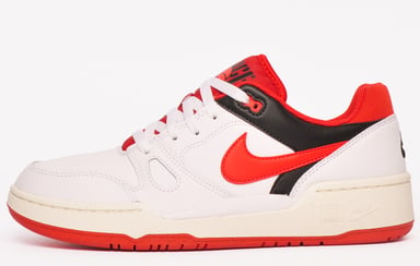 Nike Full Force Lo Rote Details Weiße Turnschuhe