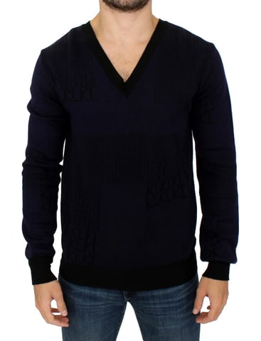Karl Lagerfeld Blue v-neck pullover sweater