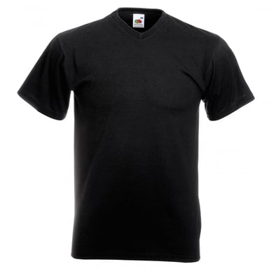 Fruit Of The Loom Valueweight T-shirt für Männer mit V-Ausschnitt, kurzärmlig (Schwarz)
