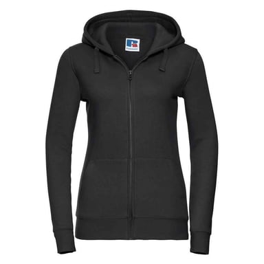 Russell - "Authentic" Kapuzenpullover Durchgehender Reißverschluss für Damen (Schwarz)