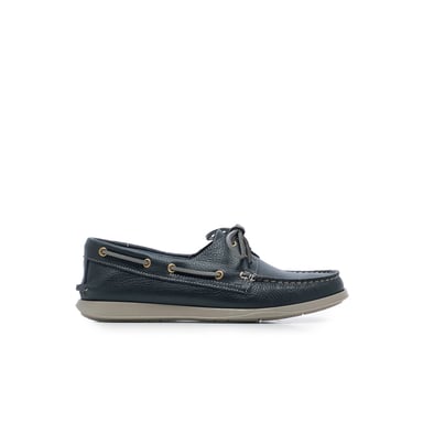 Men's Leather Boat Shoes in Navy