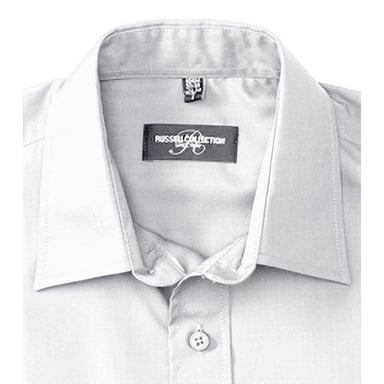 Russell Collection Herren Langarmhemd (Weiß)