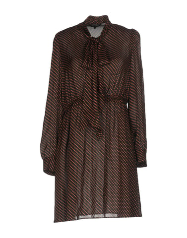 Tara Jarmon Polka Dot Satin Long Sleeve Dress