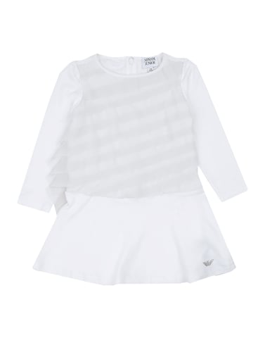 Armani Junior White Girl Viscose Dress/Bodysuit