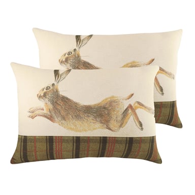Hunter Leaping Hare Kissen (Zweierpack)