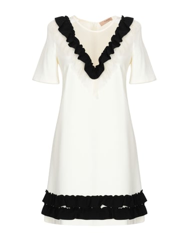 Twinset Ivory Ruffle Detail Trapeze Style Dress