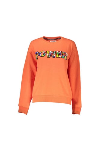 Desigual Damen Orange Baumwollpullover