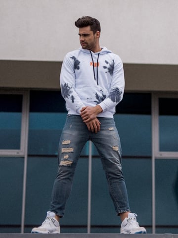 Takeshy Kurosawa Sweatshirt Shibori Herren weiß