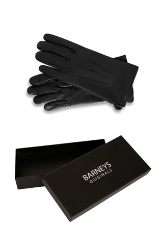 Barneys Originals Gift Boxed Black Classic Leather Glove