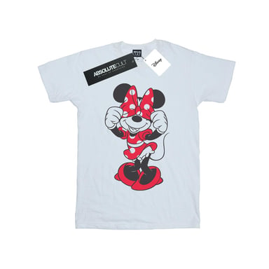 Disney Damen/Damen Minnie Mouse Bow Eyes Baumwoll-Boyfriend T-Shirt (Weiß)