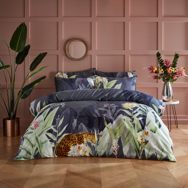 200-Fäden Artemis Botanische Luxus Leopard Bettwäsche Set