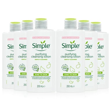 Simple Kind To Skin Purifying Cleansing Lotion, 6x200ml