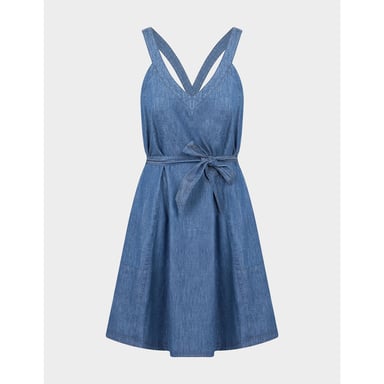 Robe Belt Flare Denim Armani Pour Femme en Jean Denim