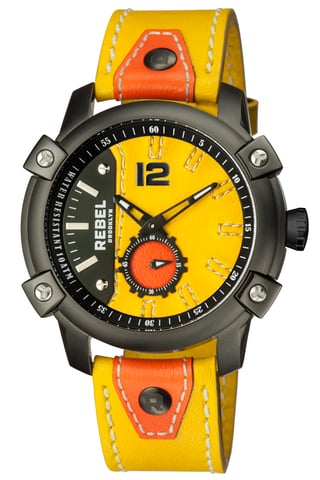 Rebel Herrenuhr Weeksville Gelbgold/Bronze Zifferblatt Leder