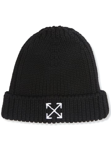 Schwarze Mutze mit Pfeil-Logo von Off-White