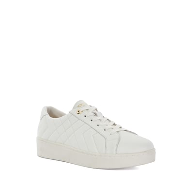Dune Ladies Egent - Quilted Platform Sole Lace-Up Trainers