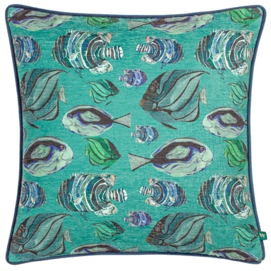 Wylder Tropics Abyss Fish Repeat Chenille Federgefülltes Kissen