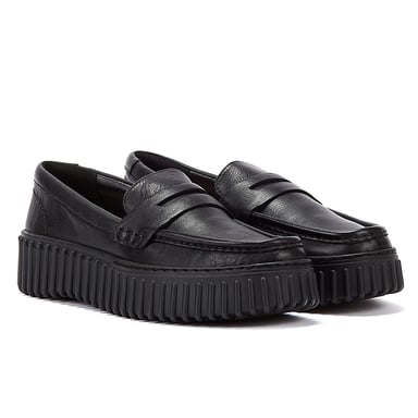 Clarks Torhill Penny Leder Damen Schwarz Komfort Schuhe