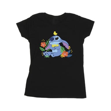 Disney Damen/Lilo & Stitch Birds T-Shirt aus Baumwolle (Schwarz)