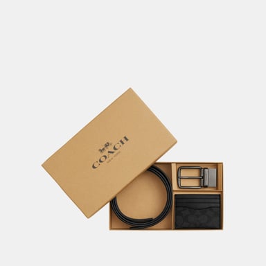 Wide Harness and Card Case Gift Box in Signature