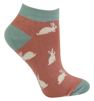 Damen Bambus Trainer Socken | Miss Sparrow | Atmungsaktive Low Cut Socken für Frauen - Kaninchen (Pink)