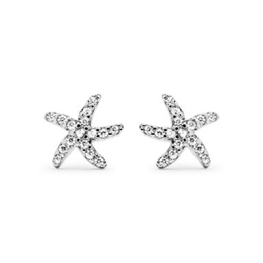 Luxenter Ohrringe, mit 925 Sterling Silber Lamya Schraubverschluss und rhodinierten glänzenden Zirkonia