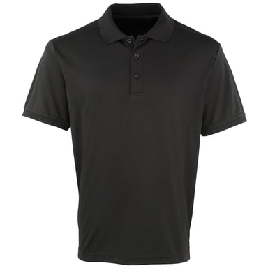 Premier Mens Coolchecker Pique Short Sleeve Polo T-Shirt (Schwarz)