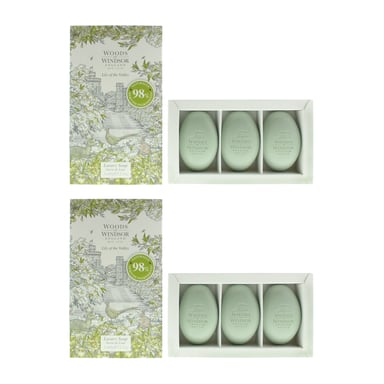 Woods Of Windsor Lily Of The Valley Luxury Soap 3 x 60g x 2