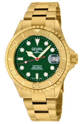 Herren Wall Street 4758B Schweizer Automatikuhr Sellita SW200 Grünes Zifferblatt