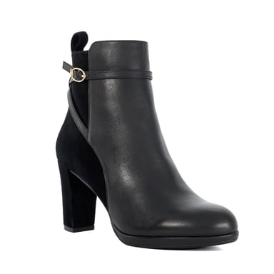 Dune Ladies Ottara - Branded Buckle Heeled Ankle Boot