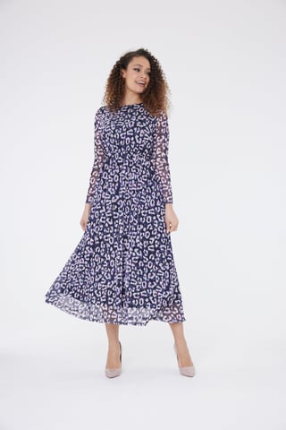 Stella Leopard Print Kleid - Flieder
