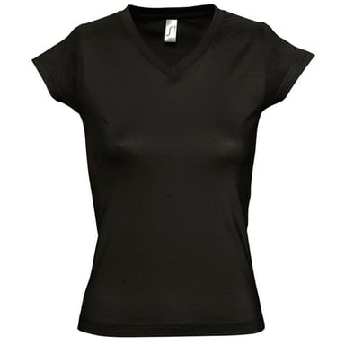 SOLs Womens/Ladies Moon V Neck Short Sleeve T-Shirt (Deep Black)
