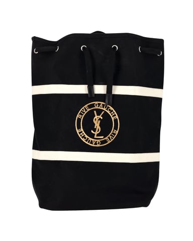 Saint Laurent Rive Gauche Rucksack aus schwarzem Canvas