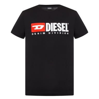 Diesel T-Diego-Division Logo Schwarzes T-Shirt