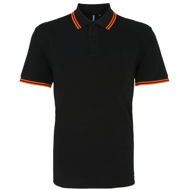 Asquith & Fox Herren Classic Fit Tipped Polo Shirt (Schwarz/Orange)