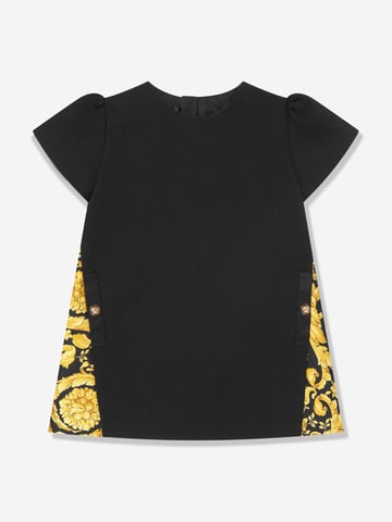 Versace Baby Girls Punto Milano Barocco Dress in Black