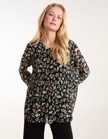 Leopard Pleated Blouse