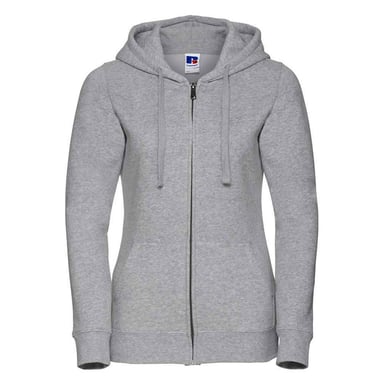 Russell - "Authentic" Kapuzenpullover Durchgehender Reißverschluss für Damen (Hellgrau)