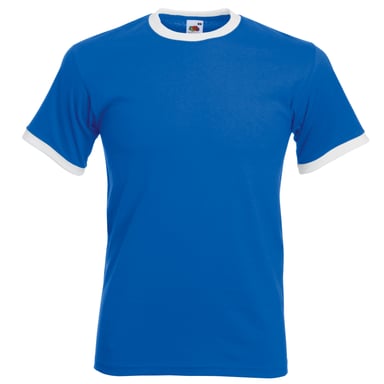 Fruit Of The Loom Herren Ringer T-Shirt (Königsblau/Weiß)