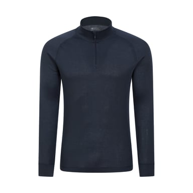 Mountain Warehouse Herren Talus Zip Neck Langarm Thermal Top (Marine)