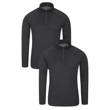 Mountain Warehouse - "Talus" Base Layer Oberteil für Herren (2er-Pack) (Schwarz)