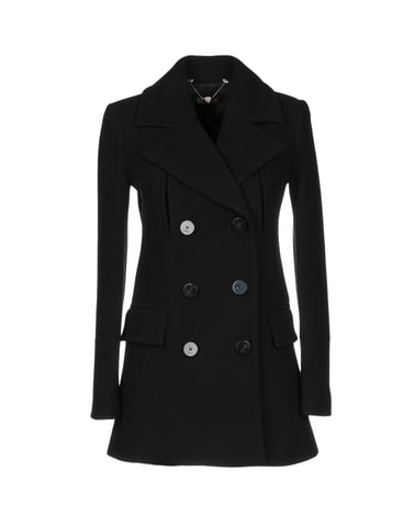 Twinset Black Wool Double Breasted Coat