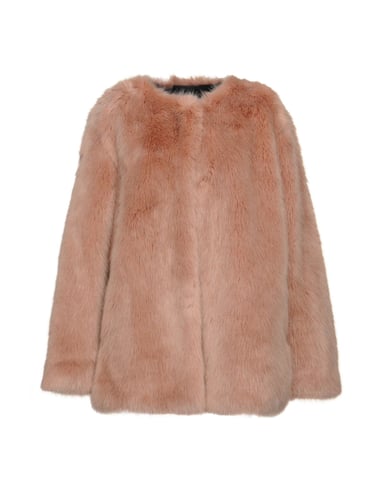 Pinko Pastel Pink Faux Fur Jacket