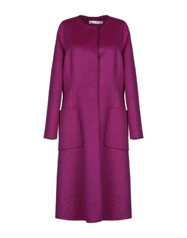 Oscar De La Renta Purple Wool Coat