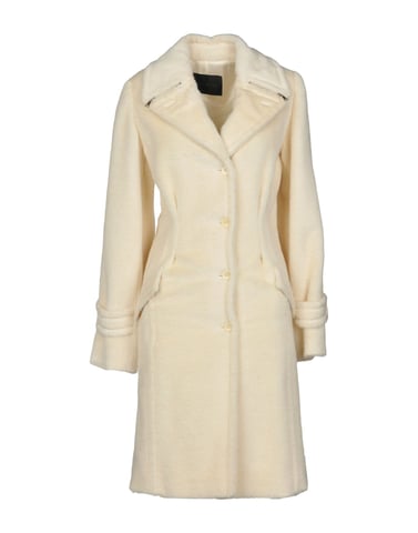 John Richmond Ivory Alpaca Overcoat